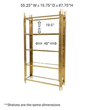 BAR-069 | GEO GATSBY WINE SHELF GOLD FRAME CLEAR PLEXI