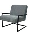 SS-635 | SQUARE SINGLE CHAIR GREY FABRIC WITH BLACK FRAME