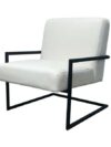 SS-643 | SQUARE SINGLE CHAIR WHITE WITH BLACK FRAME