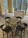 BAR-048 | 6FT GEO BUBBLE BAR GOLD FRAME WHITE PLEXI