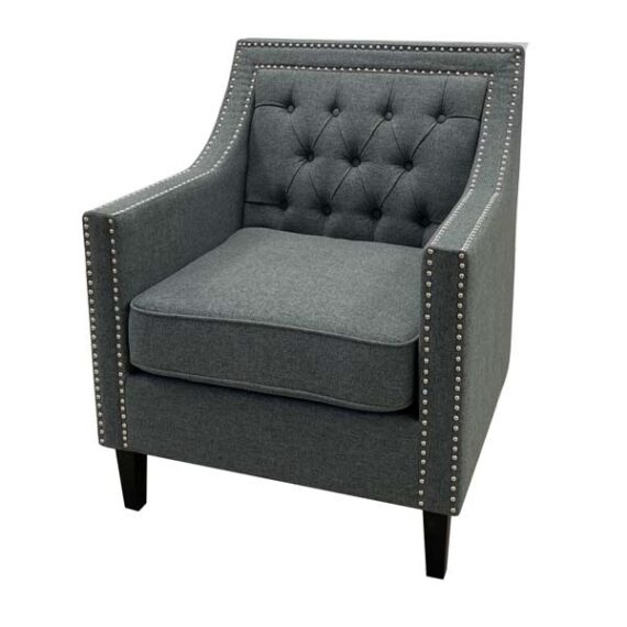 SS-471 | SUSSEX TUFTED BACK SINGLE CHAIR GREY