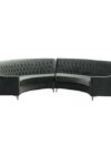 SS-515 | VELVET TUFTED BACK HALF MOON SOFA GREY (2 PIECES)
