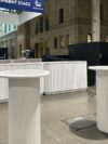 CRU-072 | SYDNEY FLUTED ROUND CRUISER TABLE WHITE WOOD