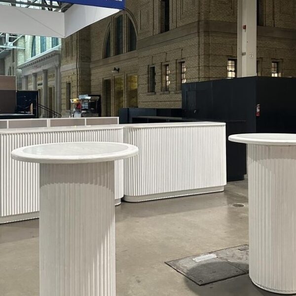 CRU-072 | SYDNEY FLUTED ROUND CRUISER TABLE WHITE WOOD