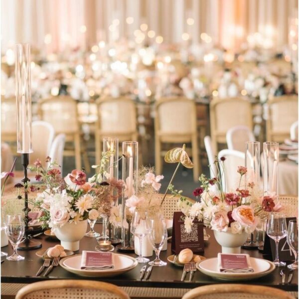 CASUAL-130 | 8FT RECTANGULAR BLACK FRAME DINING TABLE WITH PLEXI TOP