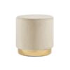 SS-431 | ROUND VELVET OTTOMAN BEIGE