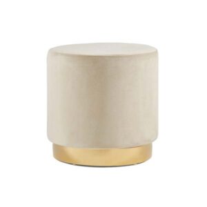 SS-431 | ROUND VELVET OTTOMAN BEIGE