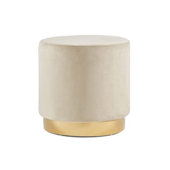 SS-431 | ROUND VELVET OTTOMAN BEIGE