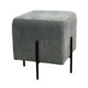 SS-639 | SQUARE OTTOMAN GREY FABRIC WITH BLACK LEGS