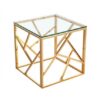 ET-055 | CC END TABLE GOLD FRAME WITH CLEAR GLASS TOP
