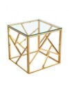 ET-055 | CC END TABLE GOLD FRAME WITH CLEAR GLASS TOP