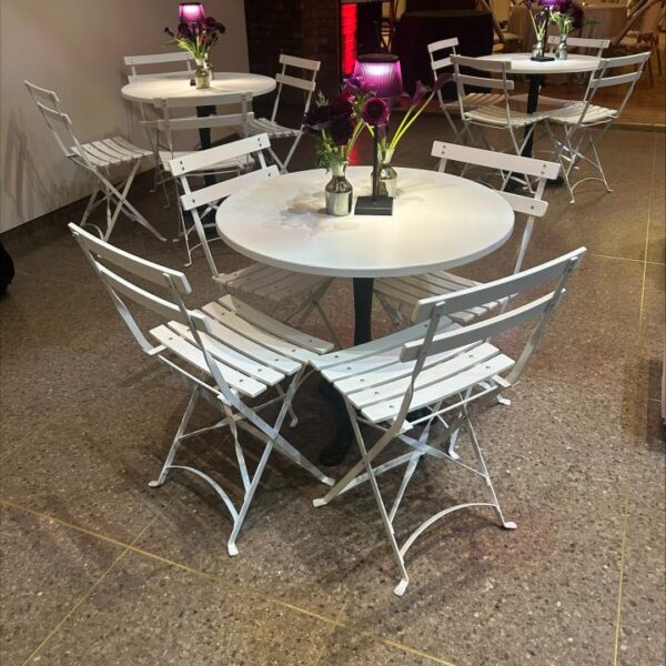 CASUAL-115 | MARSEILLE CAFÉ TABLE BLACK BASE WITH WHITE TOP