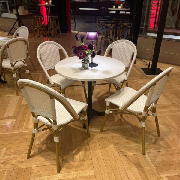 CASUAL-115 | MARSEILLE CAFÉ TABLE BLACK BASE WITH WHITE TOP