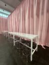 COMM-005 | SEAMLESS 24" COMMUNAL TABLE WHITE FRAME WITH PLEXI TOP