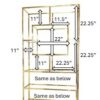 BAR-058 | GEO SQUARE WINE SHELF GOLD FRAME CLEAR PLEXI