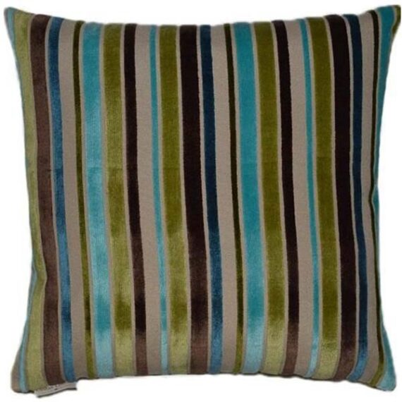 MISC-PILL-014 | GREEN,TEAL,BROWN, GREY STRIPED PILLOW