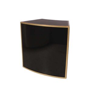 BAR-037 | 3FT CURVED BAR GOLD FRAME BLACK PLEXI