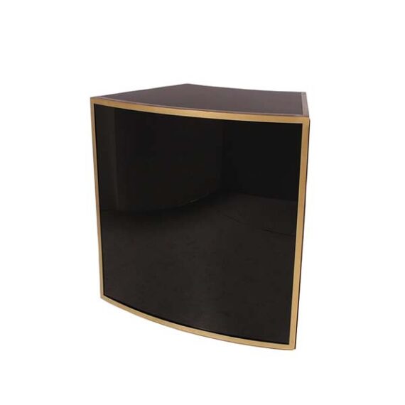 BAR-037 | 3FT CURVED BAR GOLD FRAME BLACK PLEXI