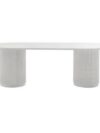 CASUAL-150 | SYDNEY FLUTED OVAL DINING TABLE WHITE WOOD