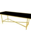 CASUAL-180 | 8FT RECTANGULAR GOLD FRAME DINING TABLE WITH PLEXI TOP