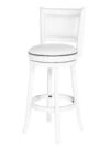 BS-043 | WOOD SWIVEL BAR STOOL WHITE FRAME WITH WHITE SEAT
