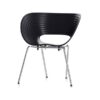 CH-025 | FLUSH CHAIR BLACK WITH CHROME LEGS