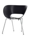 CH-025 | FLUSH CHAIR BLACK WITH CHROME LEGS
