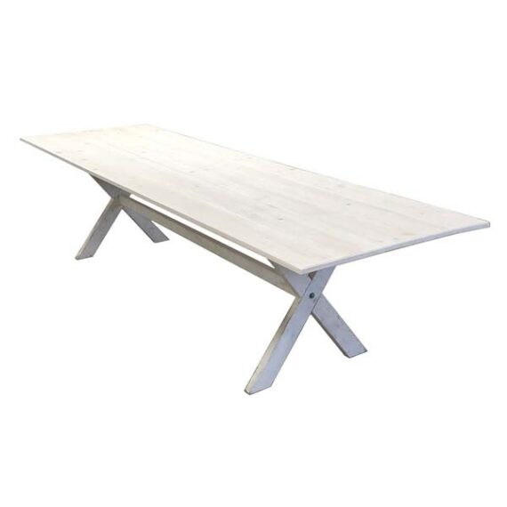 CASUAL-099 | 10FT WHITE WASH WOOD DINING TABLE