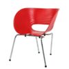CH-024 | FLUSH CHAIR RED WITH CHROME LEGS