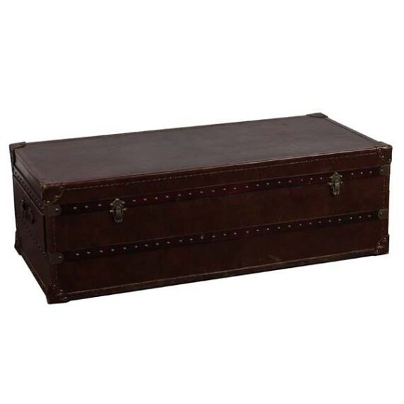 CT-SS-375 | DISTRESSED TRUNK COFFEE TABLE BROWN