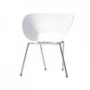 CH-012 | FLUSH CHAIR WHITE WITH CHROME LEGS