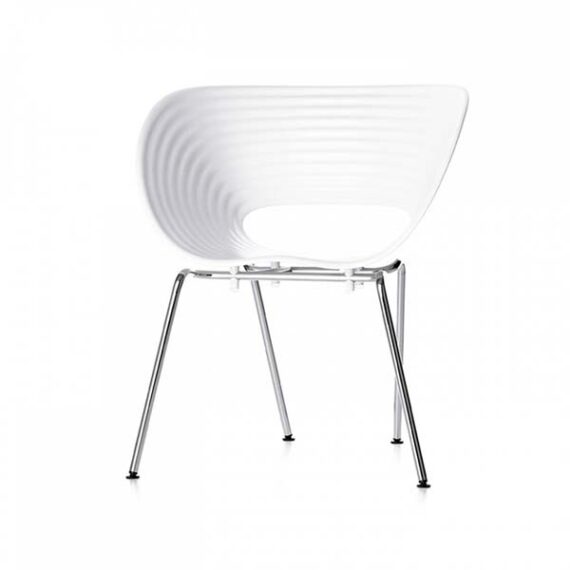 CH-012 | FLUSH CHAIR WHITE WITH CHROME LEGS