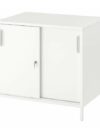 OF-100 | SMALL WHITE STORAGE CABNET WITH LOCK
