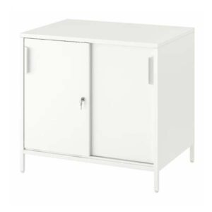 OF-100 | SMALL WHITE STORAGE CABNET WITH LOCK
