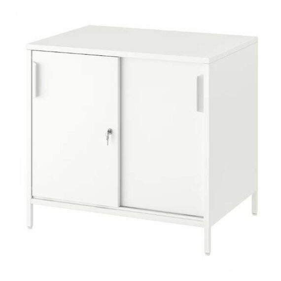 OF-100 | SMALL WHITE STORAGE CABNET WITH LOCK
