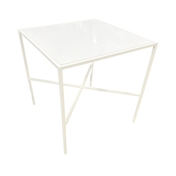 CASUAL-001 | SQ. WHITE FRAME CAFÉ TABLE WITH PLEXI TOP