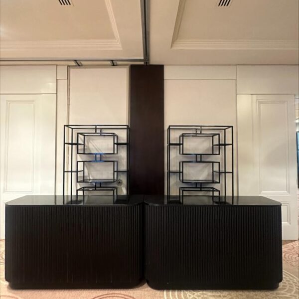 BAR-092 | SYDNEY FLUTED 6FT BAR BLACK WOOD