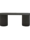 CASUAL-152 | SYDNEY FLUTED OVAL DINING TABLE BLACK WOOD