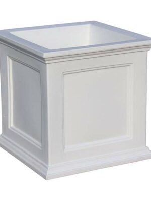MISC-BA-054 | WHITE RESIN TOPIARY BOX