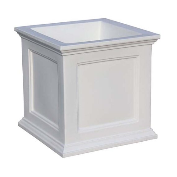 MISC-BA-054 | WHITE RESIN TOPIARY BOX