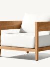 SS-701 | NIAGARA NATURAL WOOD SINGLE CHAIR WITH LINEN FABRIC CUSHIONS