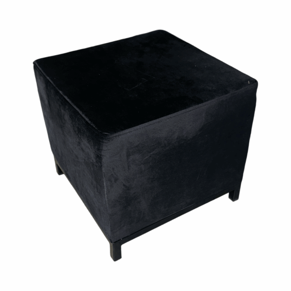 SS-670 | BLACK VELVET SQUARE OTTOMAN
