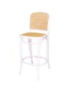 BS-090 | NAPA BARSTOOL WHITE WOOD WITH NATURAL CANE SEAT & BACK