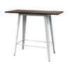 COMM-014 | INDUSTRIAL COMMUNAL TABLE WHITE FRAME WITH DARK WOOD TOP