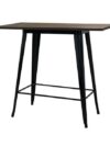 COMM-015 | INDUSTRIAL COMMUNAL TABLE BLACK FRAME WITH DARK WOOD TOP
