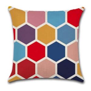 MISC-PILL-081 | HEXAGON MULTICOLOURED PILLOW