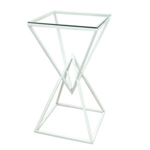 CRU-063 | GEO DIAMOND WHITE FRAME CRUISER CLEAR GLASS TOP
