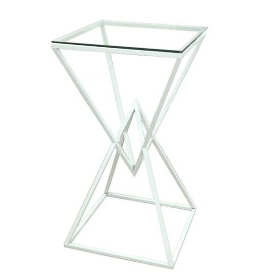 CRU-063 | GEO DIAMOND WHITE FRAME CRUISER CLEAR GLASS TOP