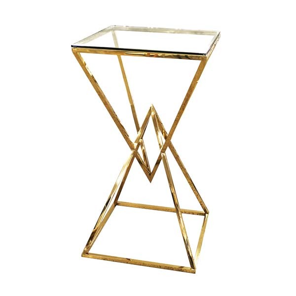 CRU-064 | GEO DIAMOND GOLD FRAME CRUISER CLEAR GLASS TOP