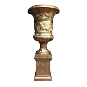 MISC-BA-063 | LARGE GOLD ROMAN URN WITH BASE